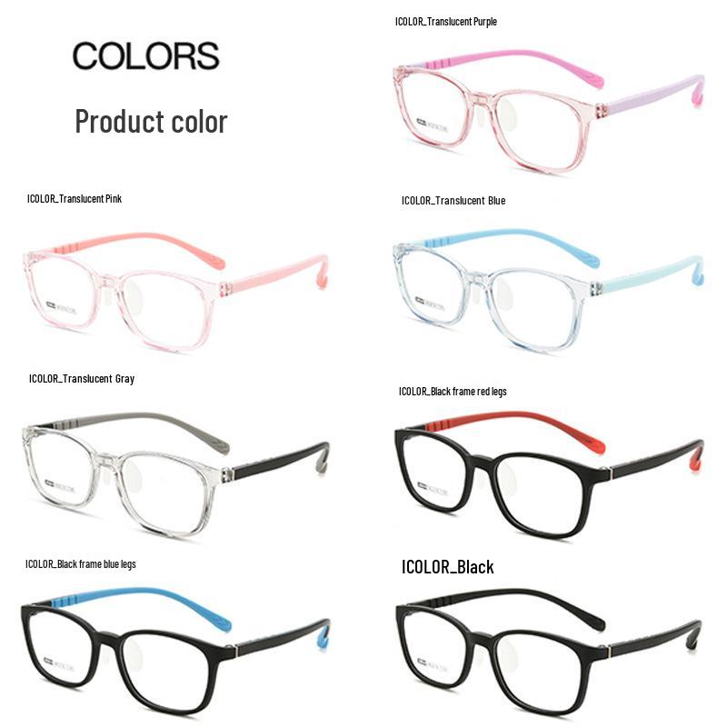 Teenager's Silicone Glasses Frame with Soft Nose Pads - No Pressure Design for Myopia