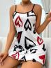Exclusive European & American Style Printed Camisole Nightgown Dress - Popular Home Wear.