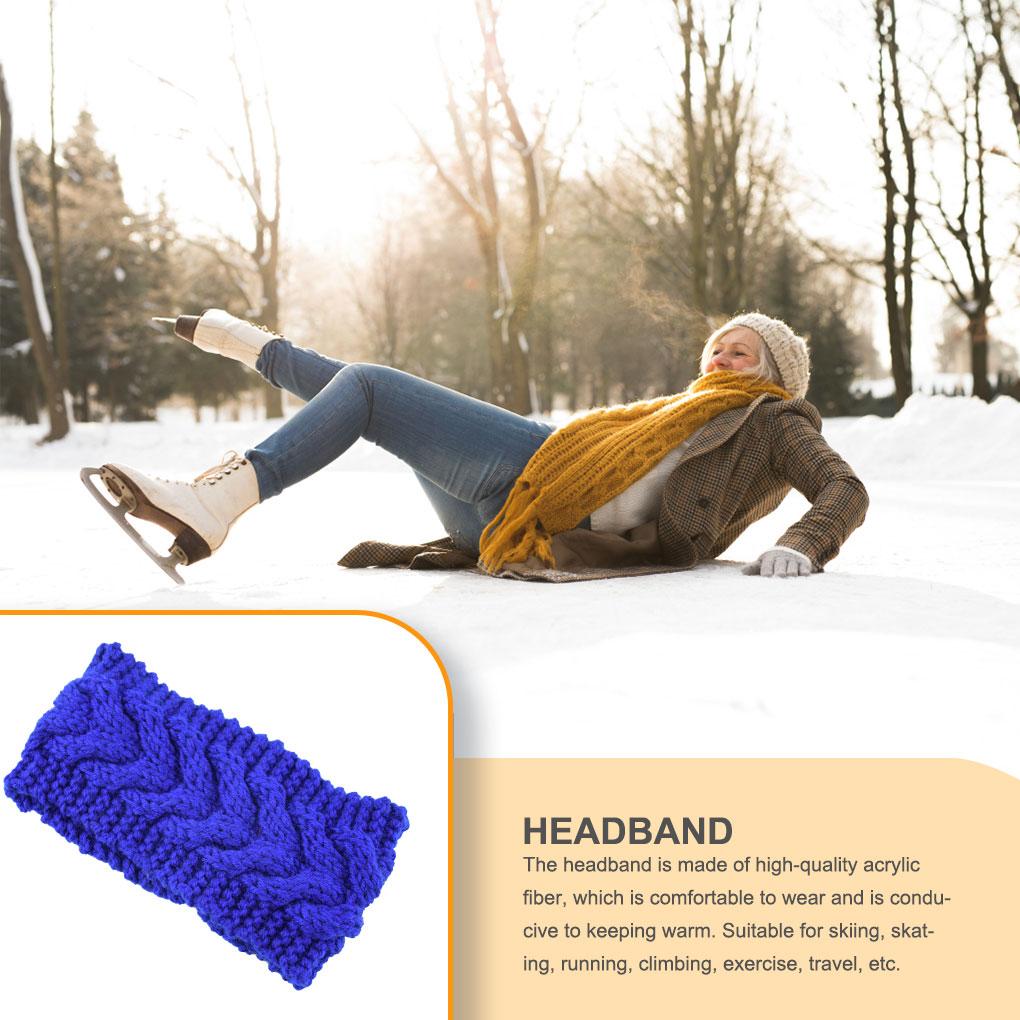 Womens Winter Headband Head Protector Wide Chunky Ladies Ear Muffs Simple Style Face Cover Hair Accessories for Girls