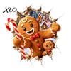 Christmas Party Supplies Break-In 3D Wall Decal, Santa Claus/Deer/Snowman/Elf/Dog/Nutcracker/Gingerbread Man Patterns Window Festive Home Decoration