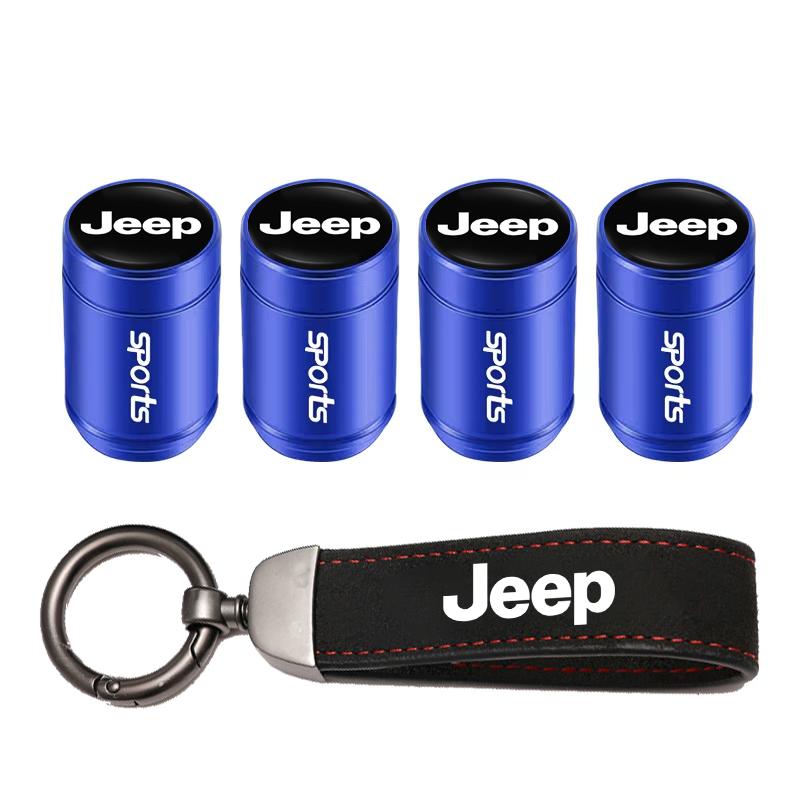 Car Tire Wheel Valve Caps Cover/Car Key Chain Ring Keychain For Jeep Wrangler Grand Cherokee Avenger Compass Wagoneer Gladiator AMR1