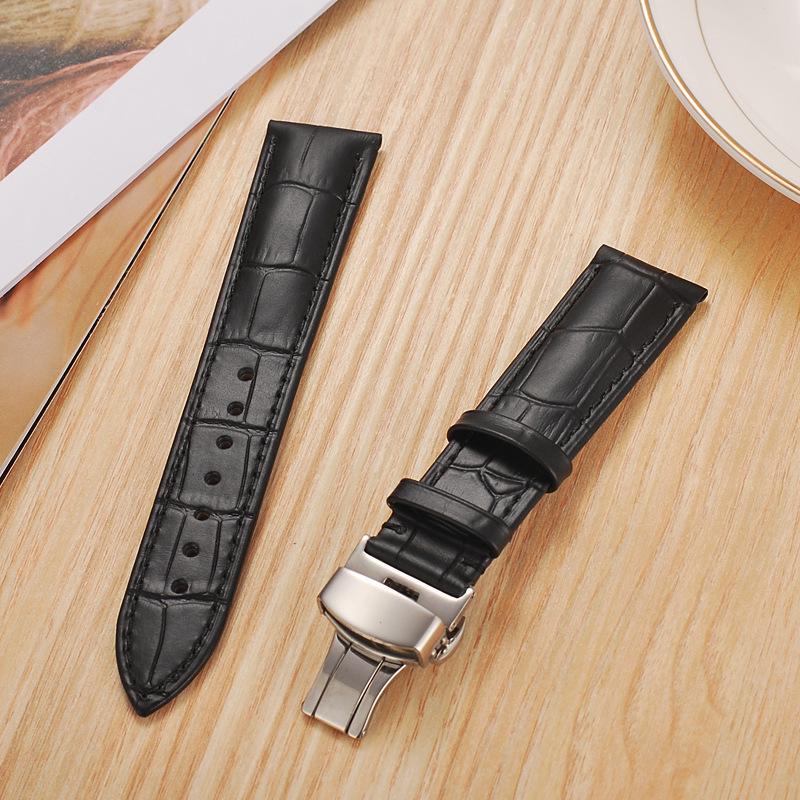 Oberste Schicht Rindsleder Echtes Leder Bambusmuster Uhrenarmband, 18-20mm