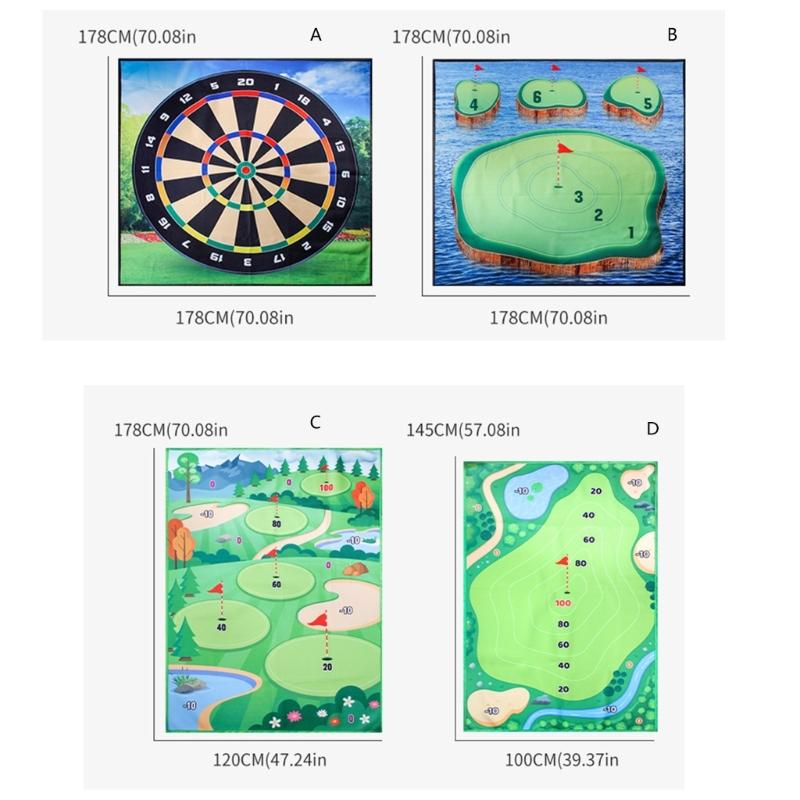 Golf Chipping Game Mat Set, Dart Practice Golf Hitting Training Mat for Adult Indoor Outdoor, Backyard Play Equipment