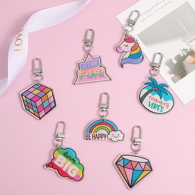 Acryl Regenbogen Cartoon Muster Schlüsselanhänger Anhänger Anhänger Japanischer und Koreanischer Stil Beliebt Vielseitiger Schmuck Trendspiel
