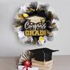 Artificial Wreath for Indoor and Outdoor Decorations, Graduation Wreath with Congrats Sign for Front Door Wall X3UC