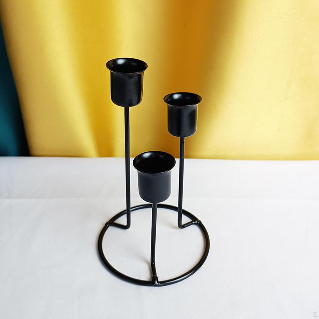 Taper Candle Candlestick Set of 3 Candelabra for Fireplace Halloween Centerpieces