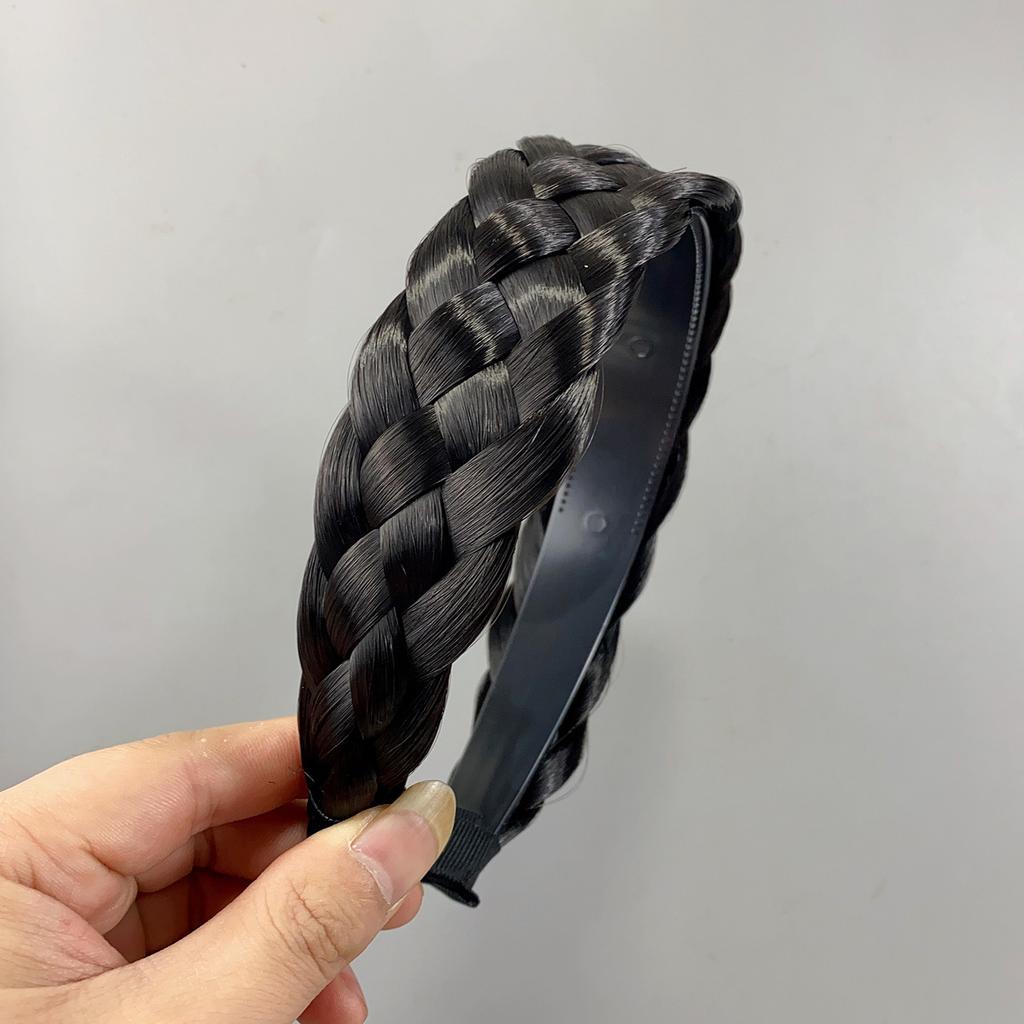 Wide Twist Wig Headbands For Women Fishbone Braided Hairbands Handmade Head Hoop Hair Bands Styling Headwear Accessories Gift