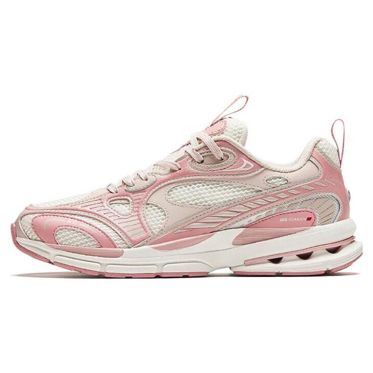 Anta Cushioning Breathable Low top Running Shoes Women's Rubber Pink Ivory White 922345568A-5