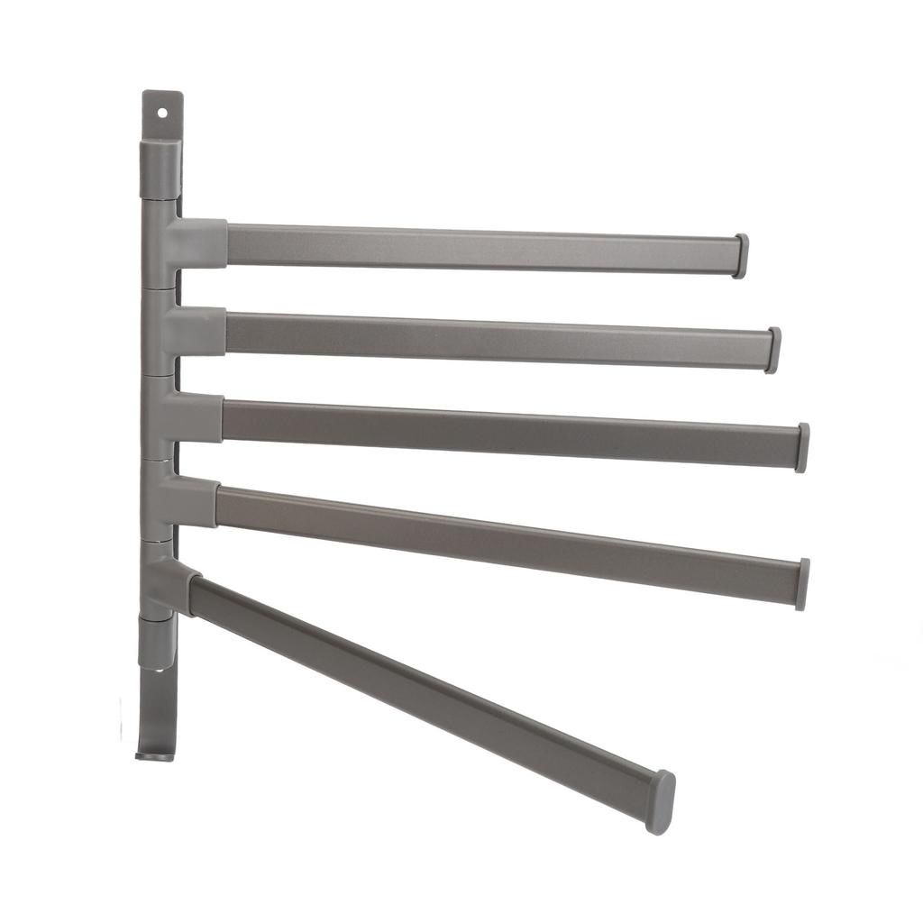 Towel Rack 5 Arm   Towel Bar Wall Mounted Punch   Bathroom Dual Use Storage Rack