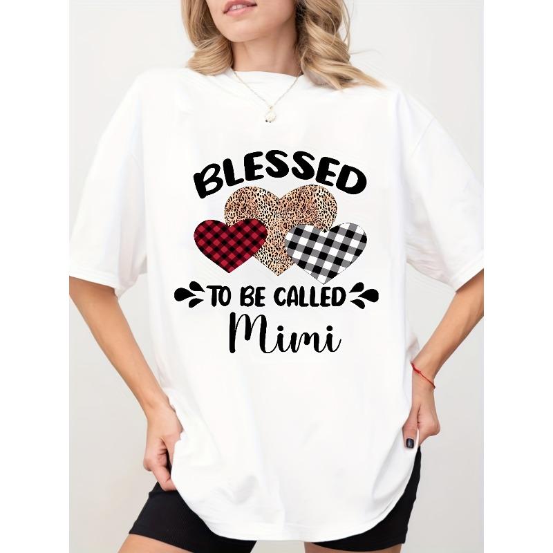 Blessed to Be Called Mimi  Women s T-Shirt – Olive Green Casual Tee with Cute Heart Design S белый