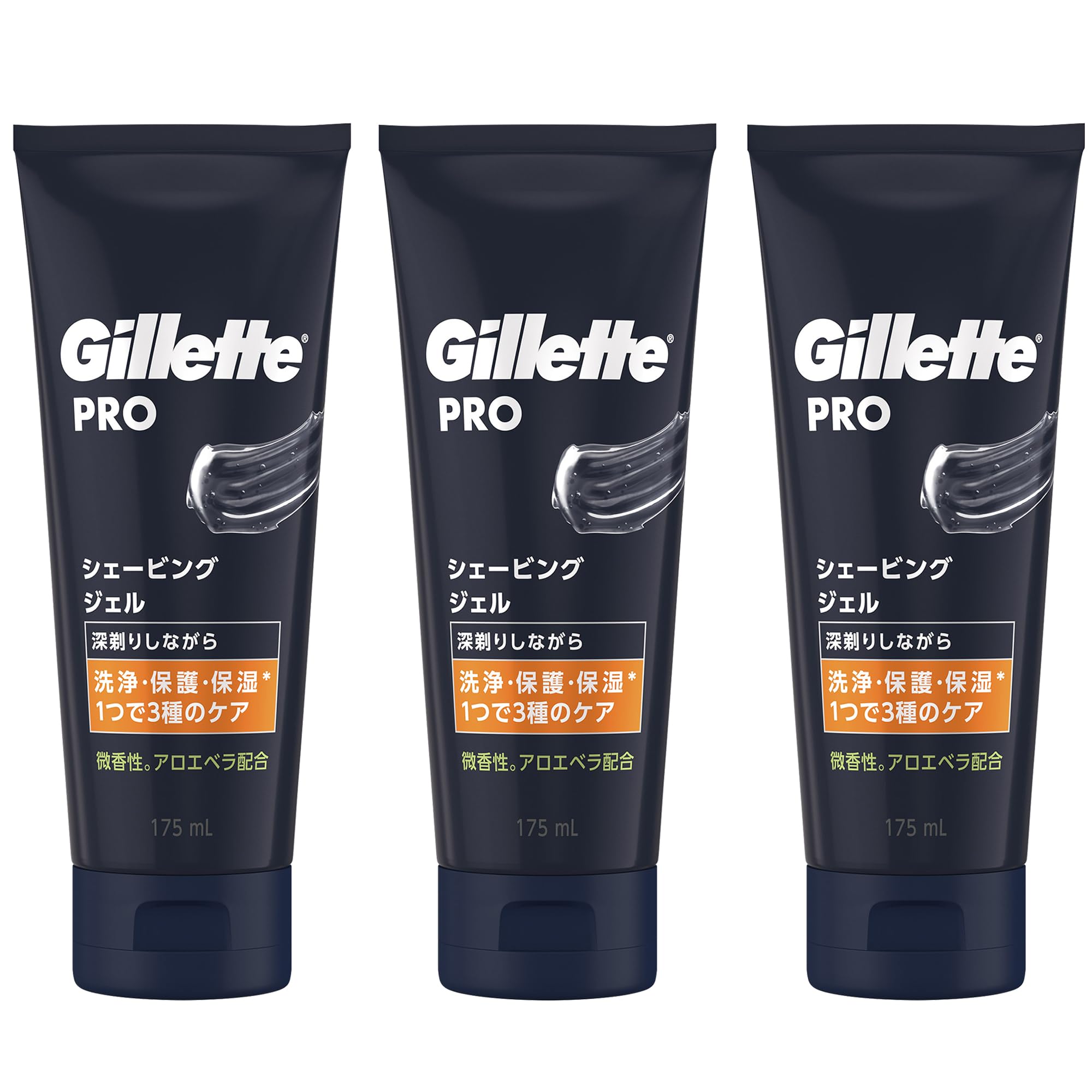 Gillette PRO Shaving Gel 175ml x 3 Shaving Gel (Bulk Purchase) - Men s чёрный