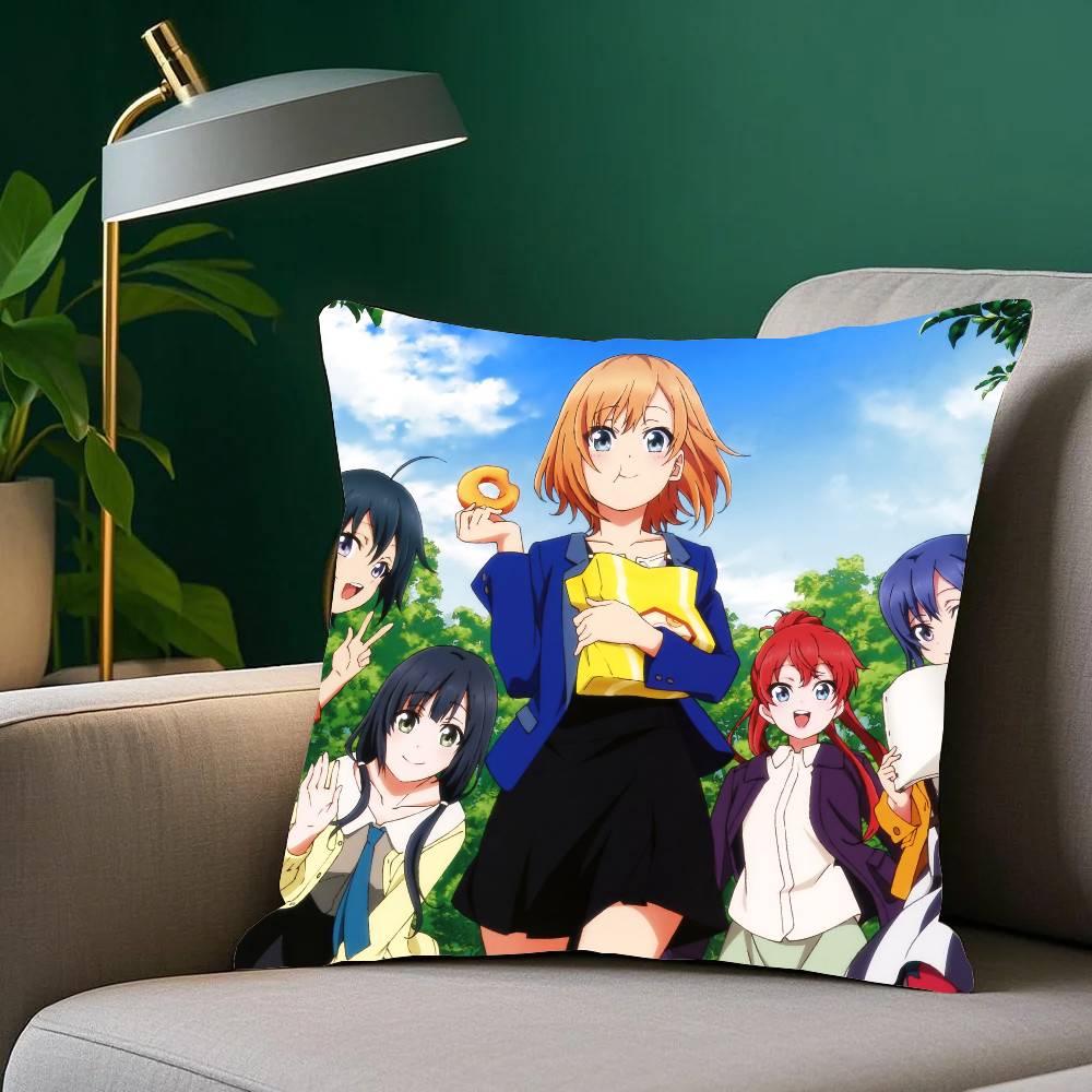 Anime S-SHIROBAKO Pillow Case Home Decor Throw For Sofa Bed Car Room Decor Gift Idea