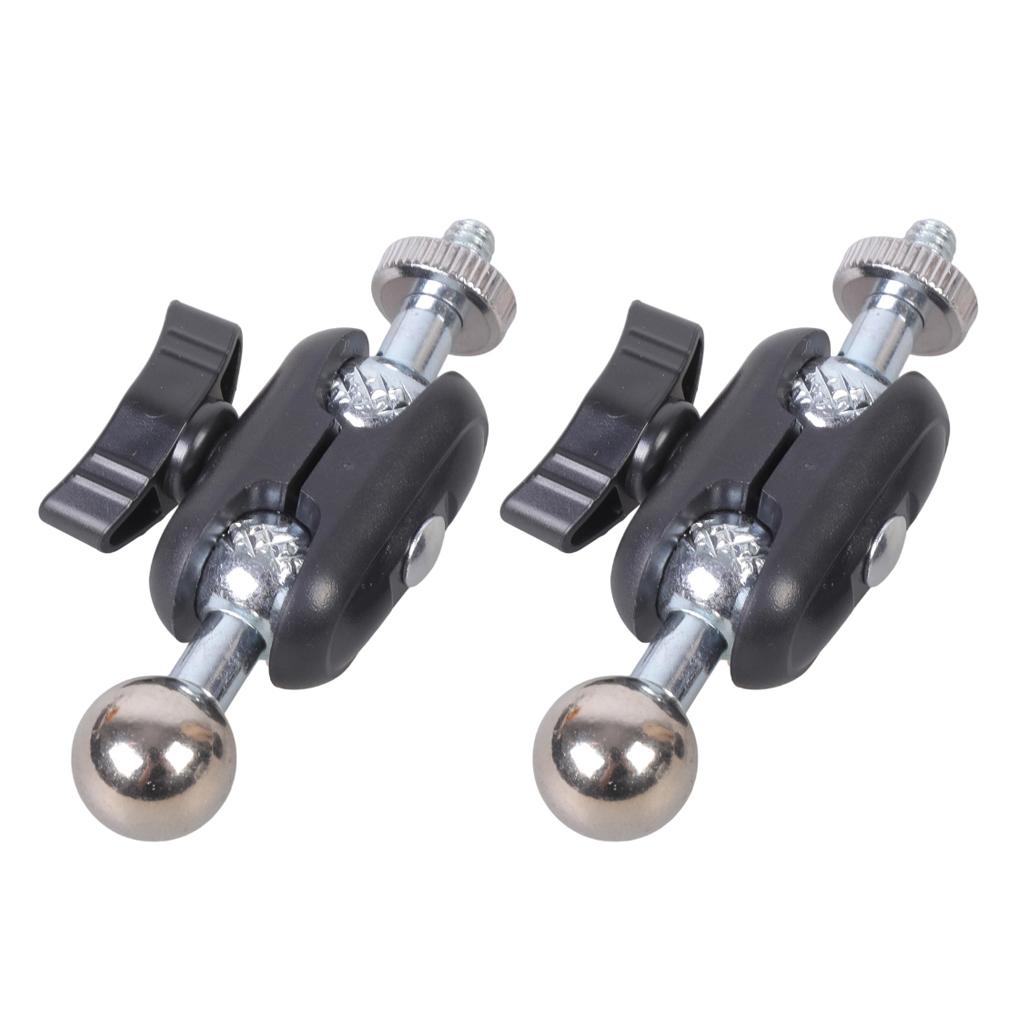 2Pcs Metal and Plastic 17.4mm Ball Heads with Lock Knob Ensuring Secure Angle Fixation in Video Recording Accessories