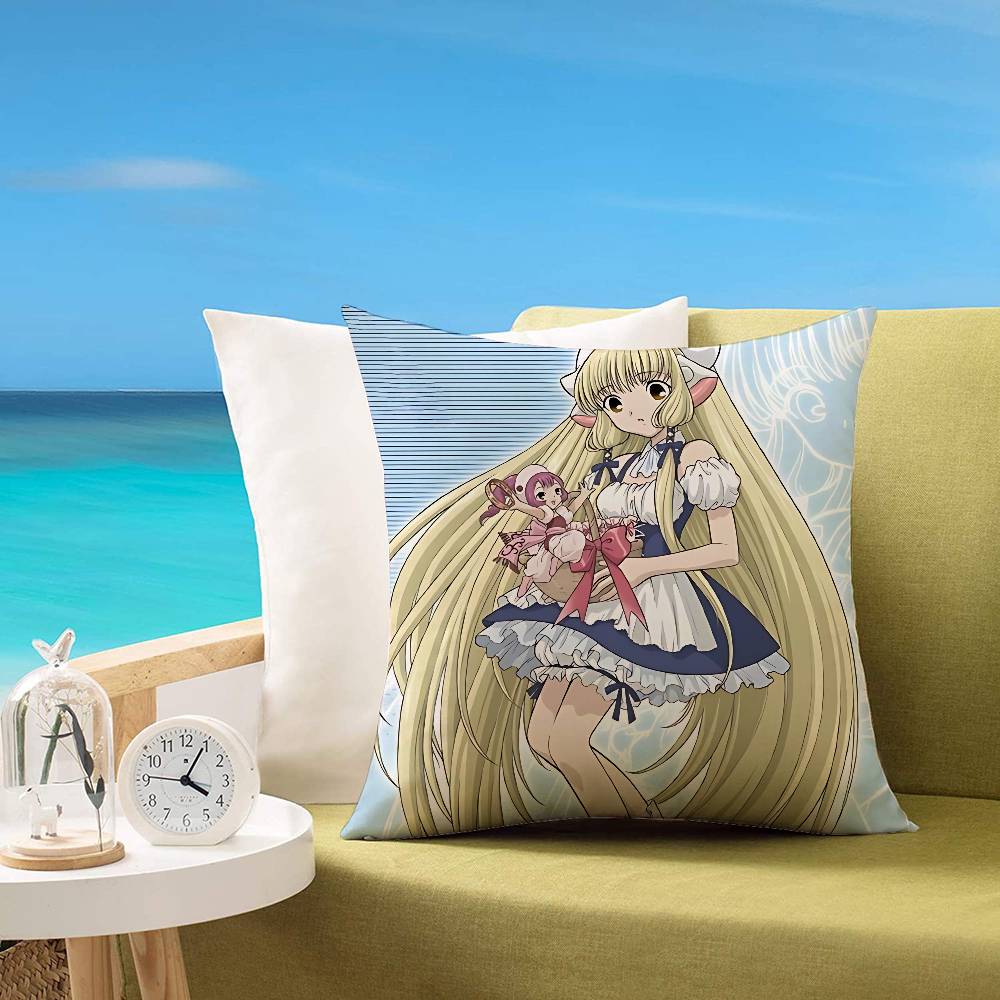 Süße Anime Cchobits Personalisierbare quadratische Kissenbezüge Stilvoll Und Weich Perfekt Für Betten Autos Und Sofas