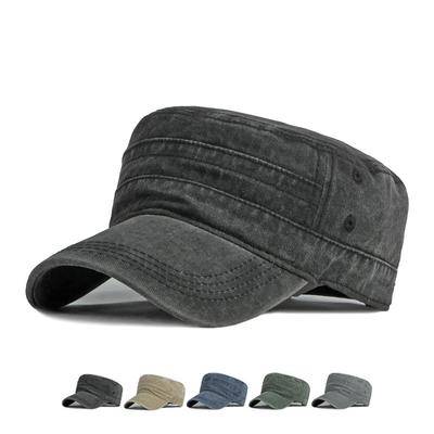 Katoen Militaire Caps Platte Top Hoed Heren Lente Zomer Zonnebrandcrème Zonnehoed Britse Vintage Kapitein Cap Leger Platte Pet Gorras Hombre