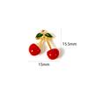 1Piece 304 Stainless Steel Flora Collection Charms 18K Gold Plated Red Enamel Cherry Strawberry Pendants For DIY Necklace Making