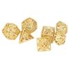 7PCS Hollow Dice Polyhedral Copper Exquisite Hand Polished Delicate Pattern for Role Playing Games