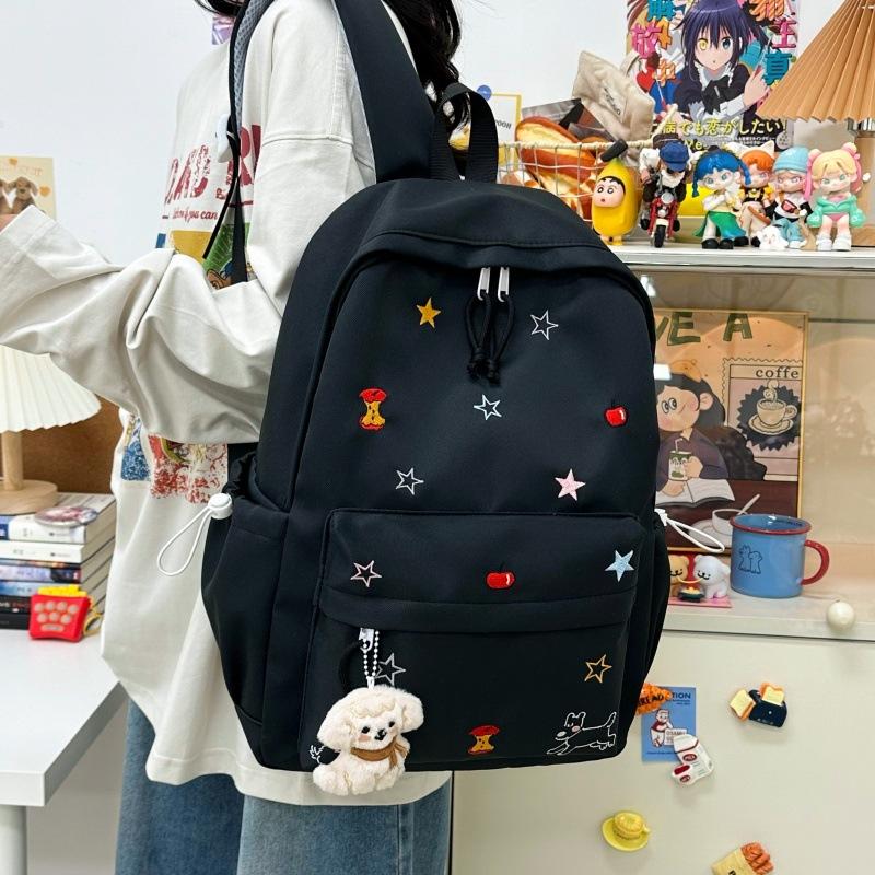 Schoolbag New Primary School Bag Female Dopamine Embroidery Large Capacity Junior High School Backpack Ins Niche Lightweight Backpack
