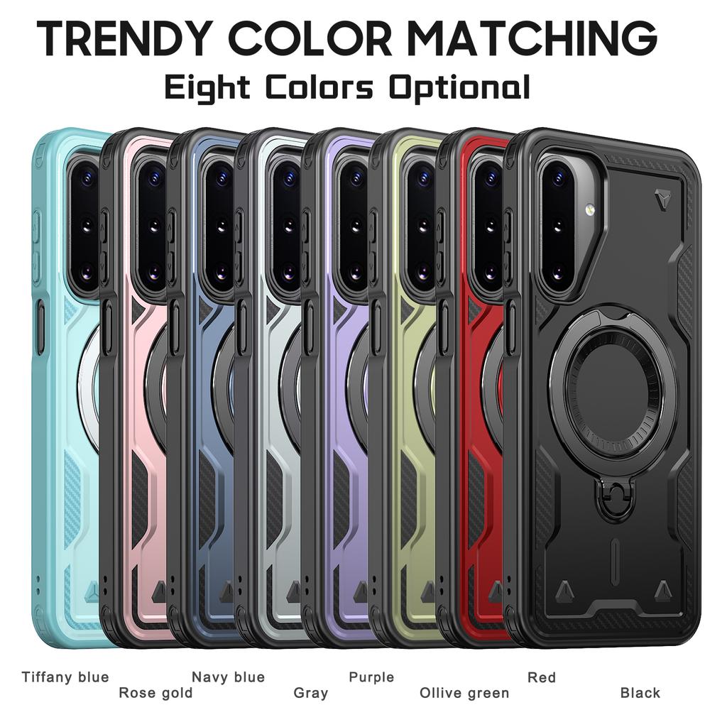 Armor Case Fundas For Samsung Galaxy A14 A15 A25 A35 A55 A16 A26 A36 A56 A17 A37 A57 5G 360° Rotating Magnetic Stand Phone Cover