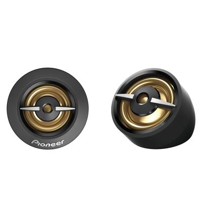 Tweeter cu componentă de 20 mm, cu cupolă, sunet superior clar și precis, ușor de utilizat, pereche aurie completă, cu driver de frecvență medie și subwoofer pentru un sunet complet.