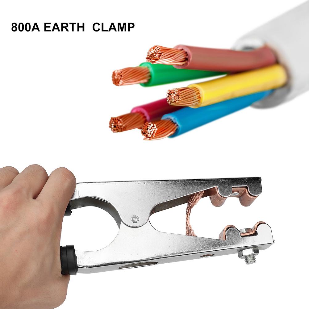 800A Nickel Plated Brass Welding Earth Ground Cable Clip Clamp for Welding Machine