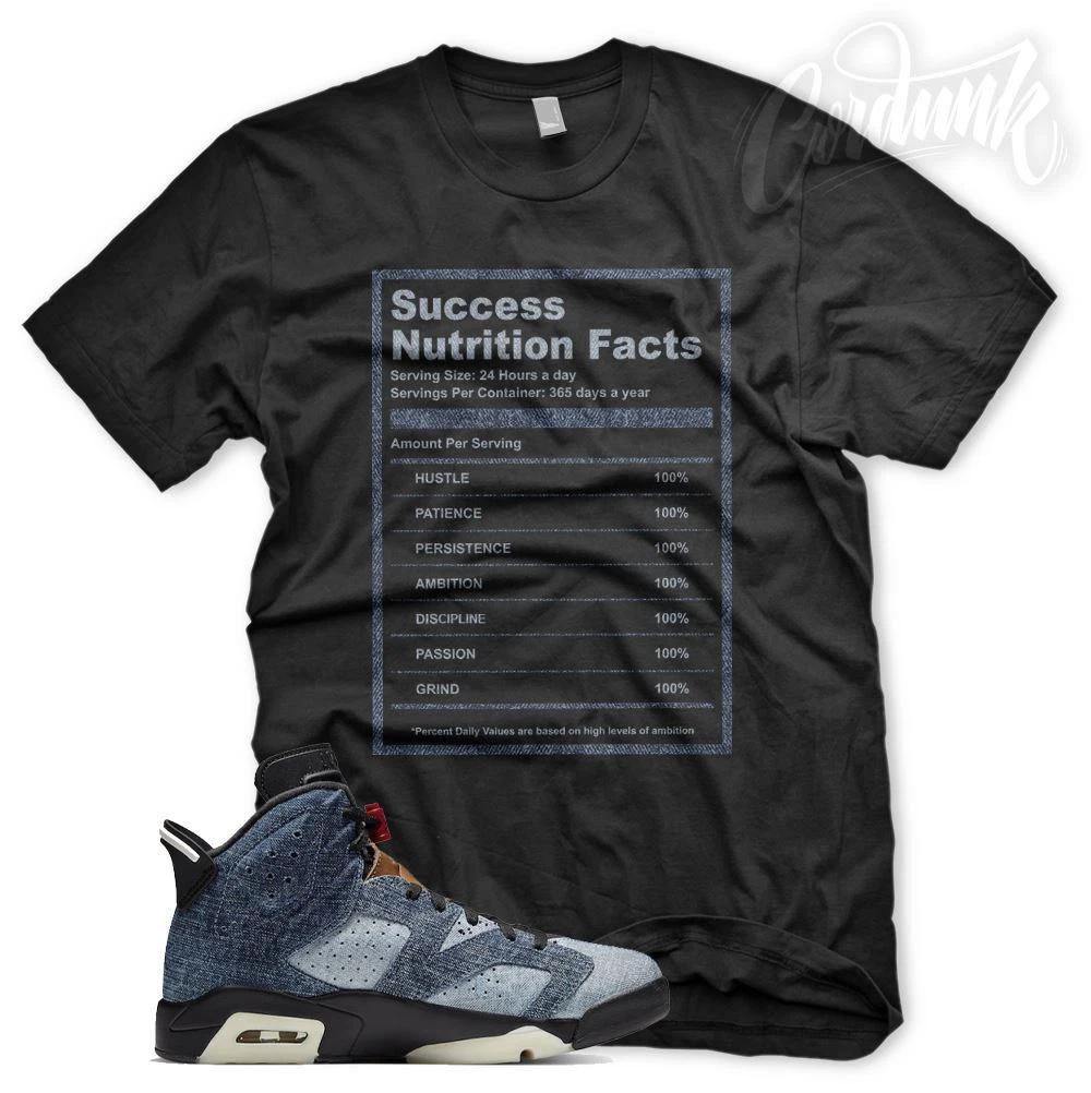 New SUCCESS FACTS T Shirt for J1 6 Washed Denim Foamposite 3XL