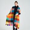 New Men Women Cashmere Scarf Shawl Thicked Warm Blanket Colorful Plaid Long Tassels Soft Shawls Neck Wraps Pashmina Scarves