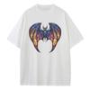 Summer T Shirt Baggy Style Pure Cotton Breathable Print Black Bat Stained Glass Heavy Comfort Drop Shoulder Mens Womens Tops