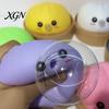 Steamed Bun Stress Relief Toy 12Pcs Bubble Blowing with Steamer Cartoon Dumpling Sensory Pinch Fidget Relaxation Decompression Tool