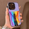 LGBT Rainbow Pride phone case for iPhone 17 17Air 16 15 14 13 12 11 Pro Max Plus Colorful Silver