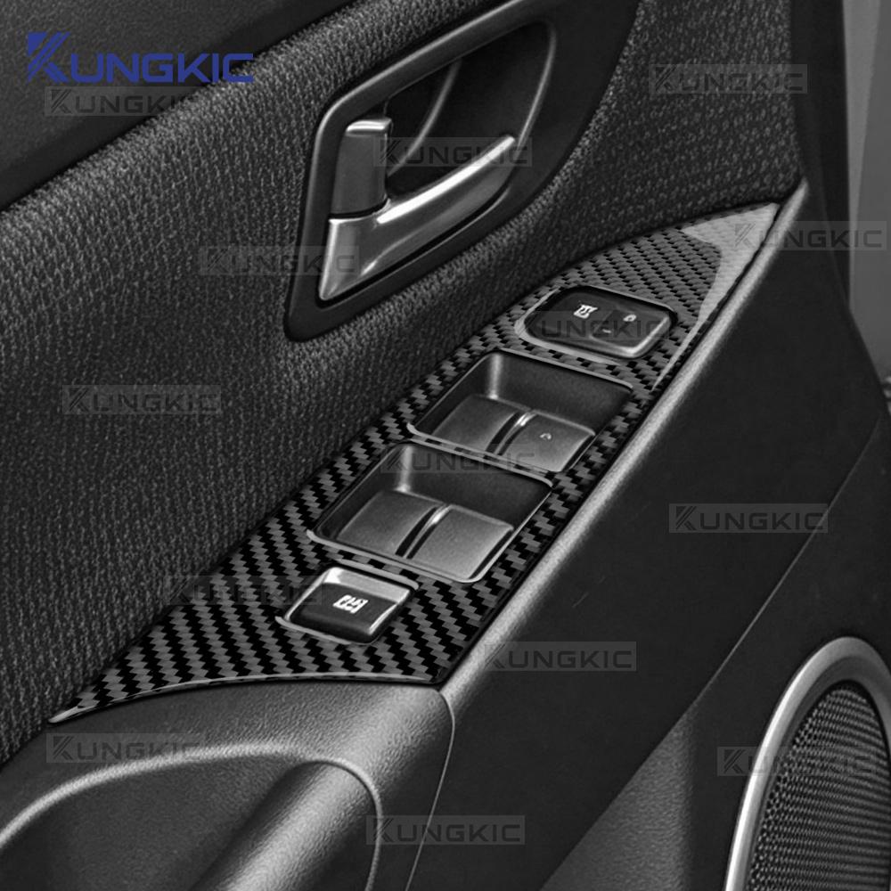 Real Soft Carbon Fiber Sticker For Mazda 3 BK 2004 2005 2006 2007 2008 2009 Window Control Panel Trim LHD RHD Car Accessories