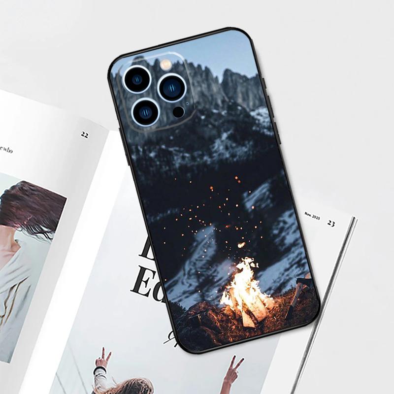 Camping Nature Mountain Case For iPhone 14 13 12 11 15 16 Pro Max Plus XS Max X XR 7 8 Plus 13 12 Mini Phone Cover