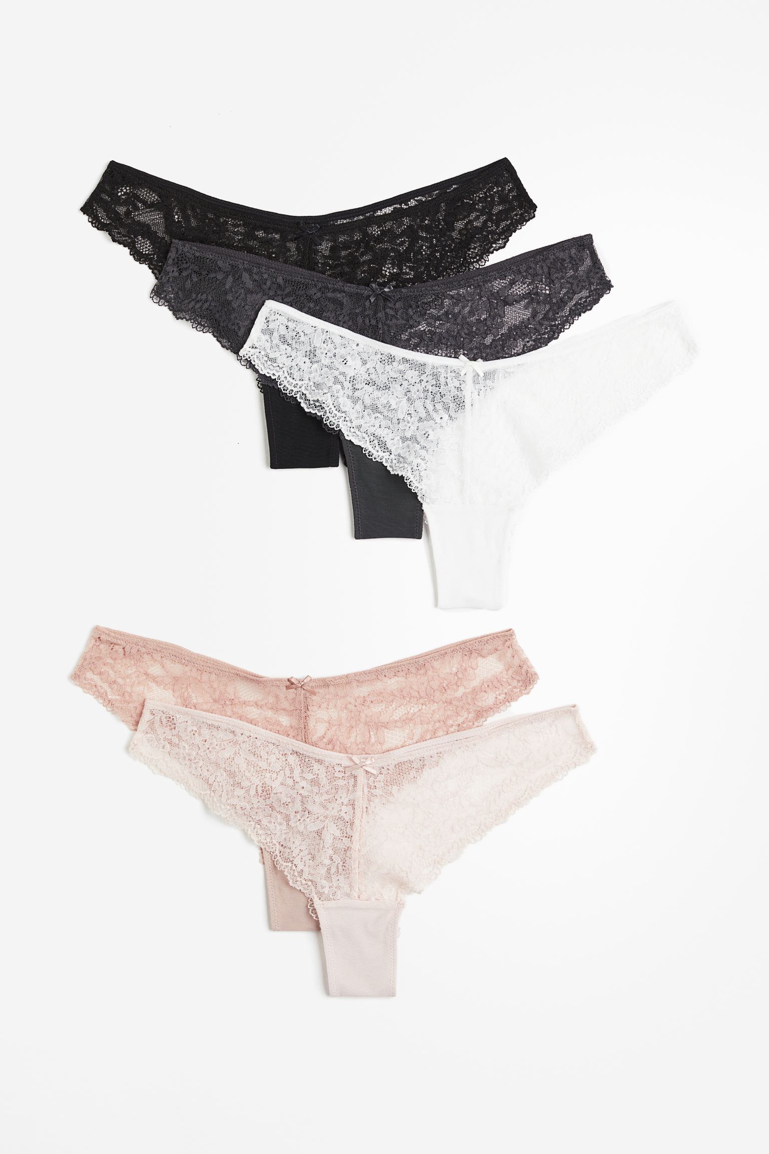 

5-pack lace Brazilian briefs