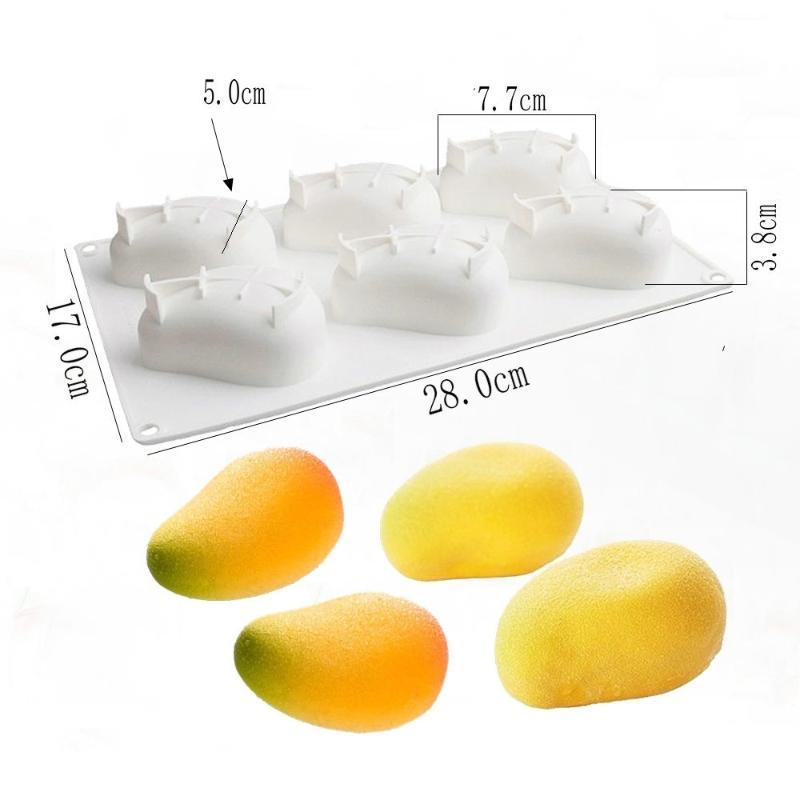 6/12/24 Holes Banana Mango Design Mousse Silicone Mousse Mold 3D Fruit Dessert Chocolate Mold DIY Cake Decorating Tools Bakeware