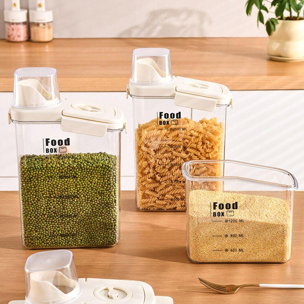 

Transparent Grain Storage Box Handheld Cereals Container Portable Rice Storage Container Snacks