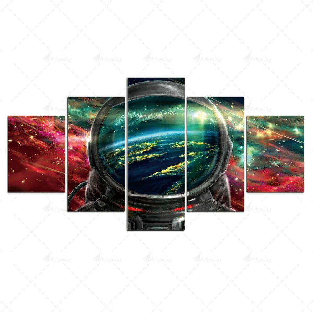 

5Pcs Astronaut Galaxy Space Decor Paintings Art HD Print No Framed Room Decor Abstract 5 Pieces Wall Modern Pictures Poster