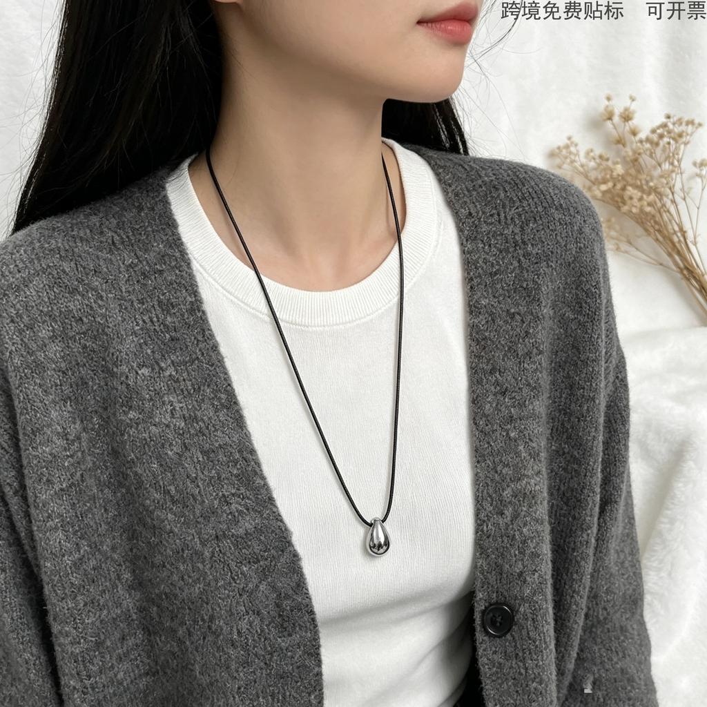 European and American Simple and Elegant Cold Wind Drop Pendant Necklace Jewelry