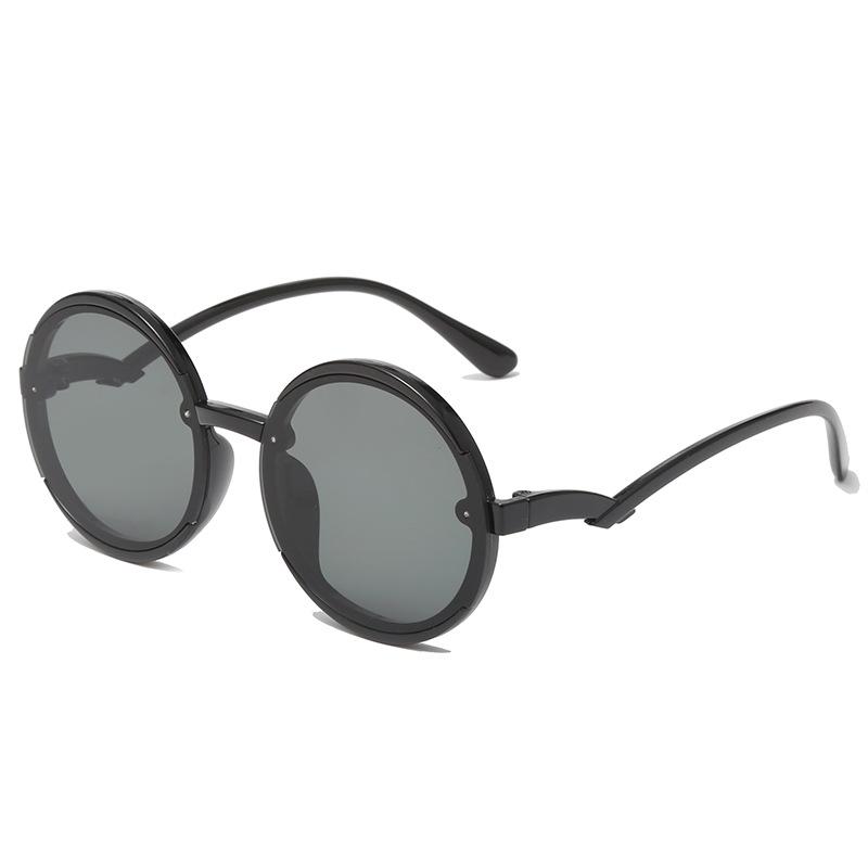 Cute Color-Block Round Kids Sunglasses Gradient Lenses Uv400 Protection Fashionable Shades For Girls 8832