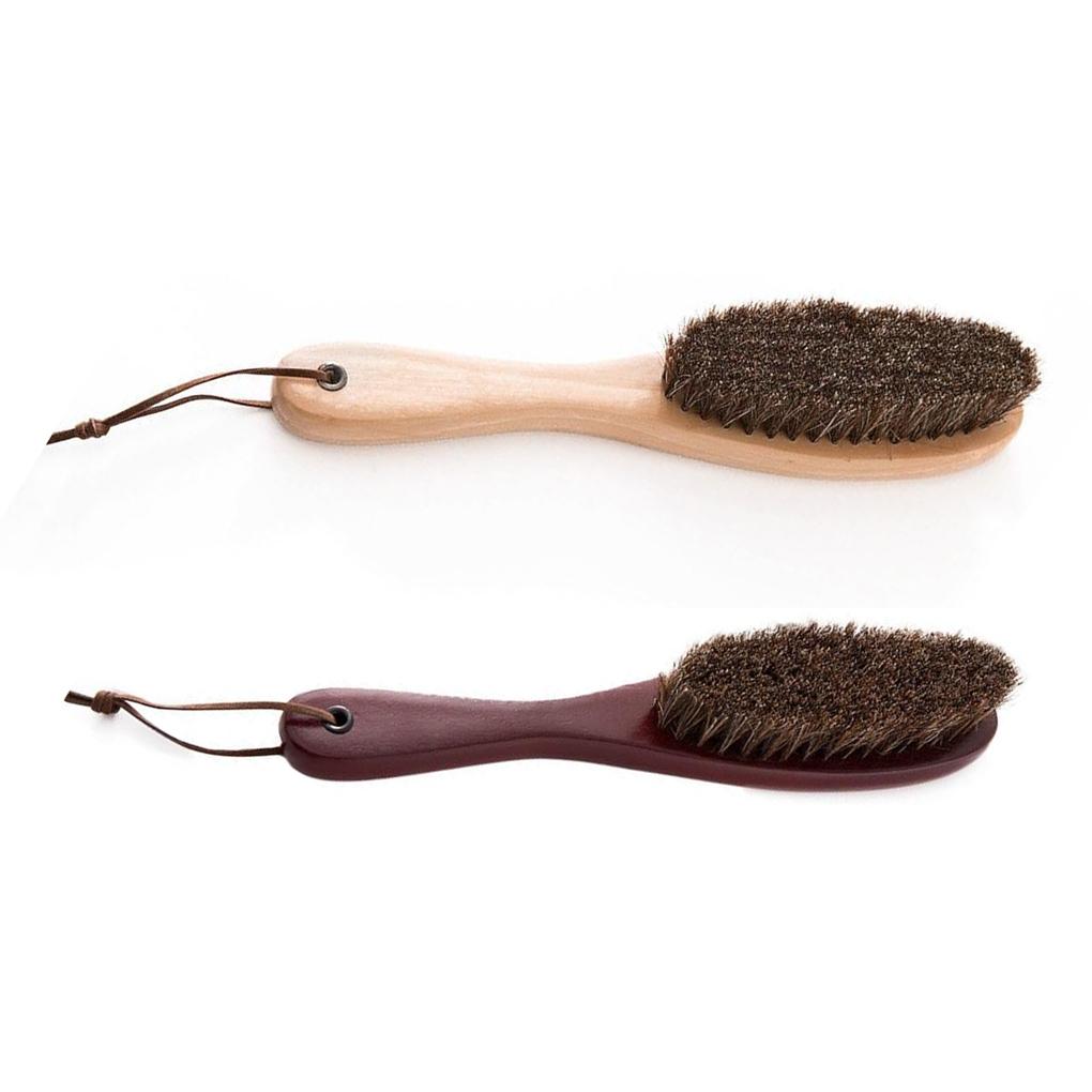 Horsehair Clothes Brush Handheld Wood Handle Replacement Household Coat Hair Beard Brushes Cleaning Tool with Lanyard