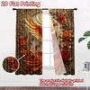 2D Flat Printing 2pcs Curtain Curtains Phoenix with Fiery Roses Digital Printed Polyester Drapes Family Party Decoration for