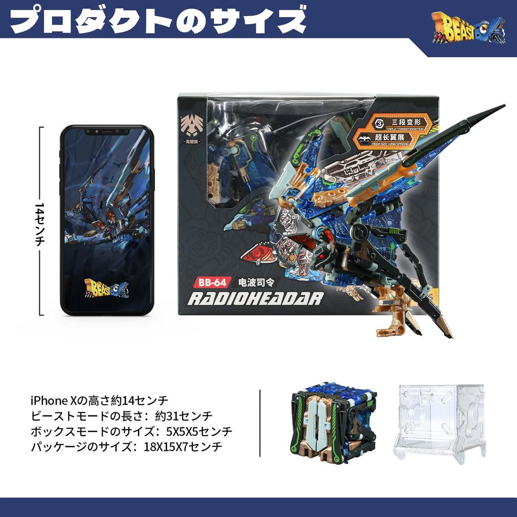 BEASTBOX 52TOYS BB-64 RADIOHEADER Transforming Toy, Cube To Bat, Pre-painted, Highly Articulated Action Figure, Mechanical BeastAnimal