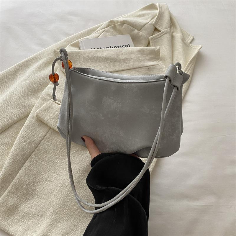 Moda Nova Primavera e Verão Personalidade Bonita e Elegante Bolsa Amassada Quadrada Pequena Estilo para o Trabalho Textura Diagonal Bolsa Feminina