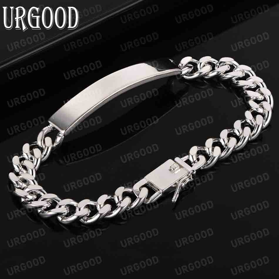 925 Sterling Silver 8mm Smooth Side Bracelet Fashion Wedding Jewelry
