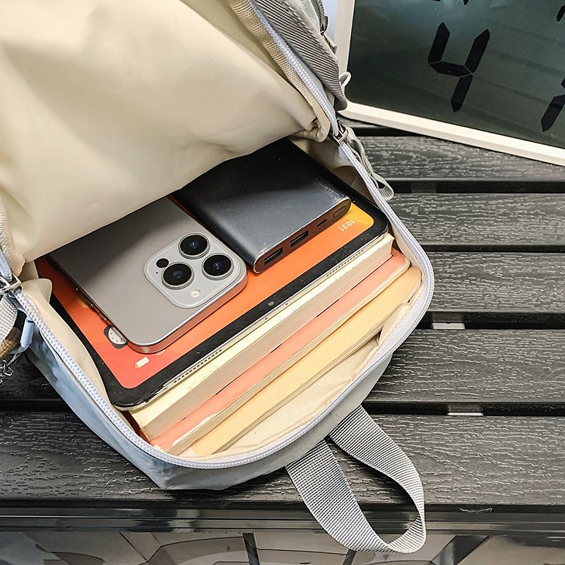 Student Small Bag Women's Lightweight Backpack Men Color Block Sports Travel Backpack