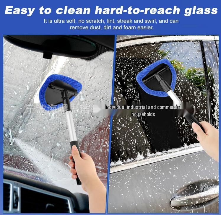 Telescopic Microfiber Car Window Cleaning & Defogging Brush Set
