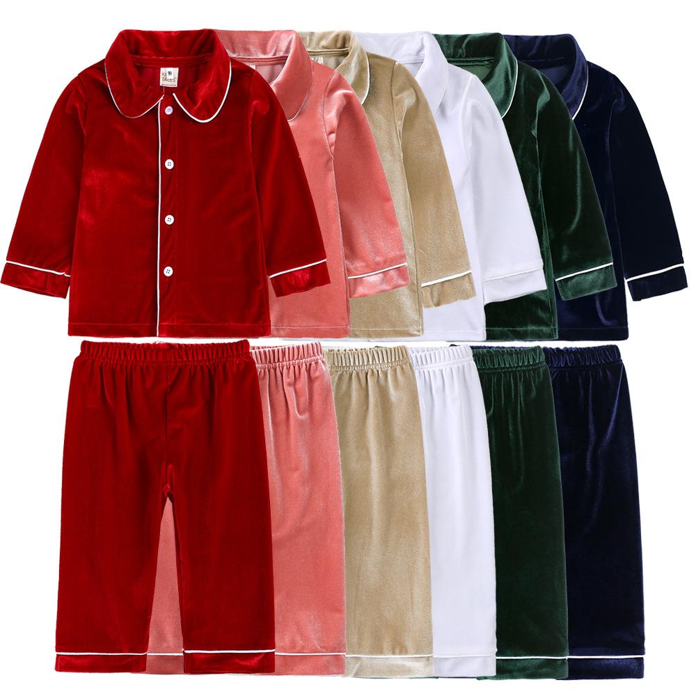 Children's Velvet Homewear for Boys and Girls, Autumn/winter European and American Style Sleepwear for Young Children