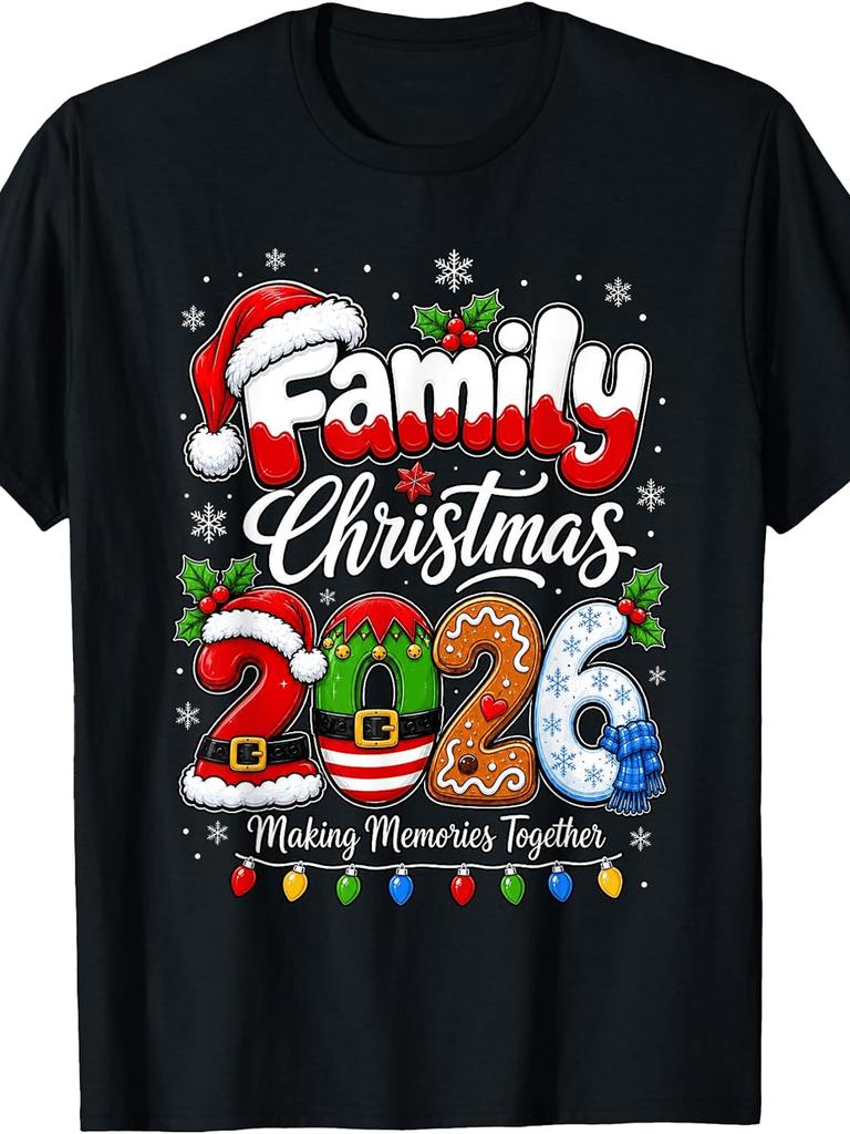 Unisex T-shirt Christmas Family 2026 Making Memories Together Xmas Pajamas T-Shirt