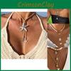 Layered Unique Shell And Starfish Necklace With Eyecatching Alloy Design Suitable For Fashionforward Women