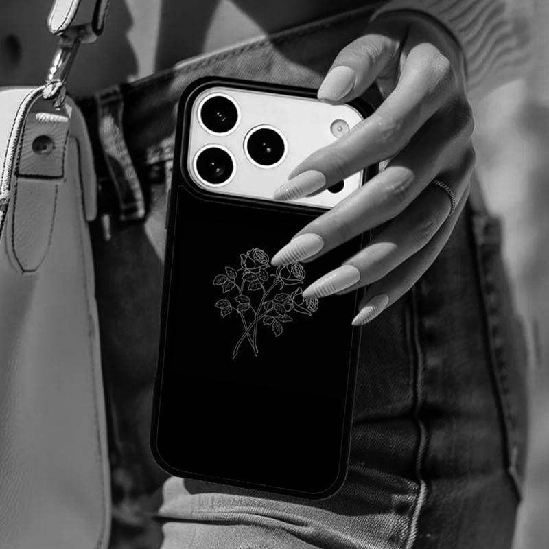 Minimal Aesthetics Flowers Phone Case For iPhone 17 Air 14 15 13 12 Max Cover For Apple 16e 11 Pro Max Plus Coque