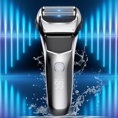 Rasoio Elettrico da Uomo, Rasoio da Uomo Ricaricabile con Lamina Elettrica per Uomo Viso Impermeabile, Rasoio Elettrico da Uomo Senza Fili per Rasatura del Viso con Trimmer